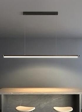 简约创意设计师一字吊灯北欧餐厅办公长条吊灯轻奢led饭桌吧台灯