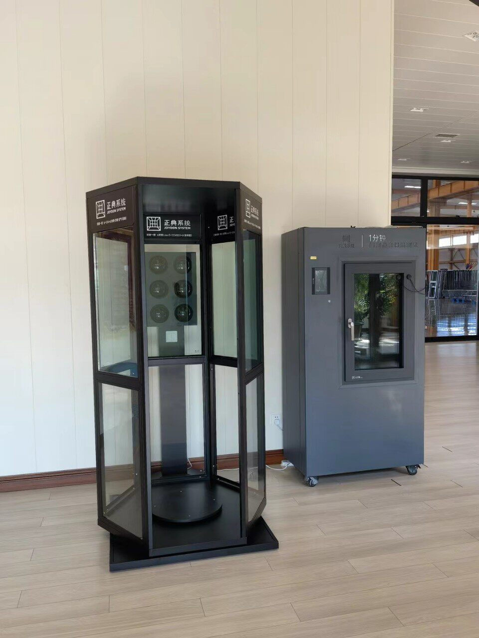 六边形体验柜贴膜隔热展示柜圆形展示架圆形旋转展示架隔热测