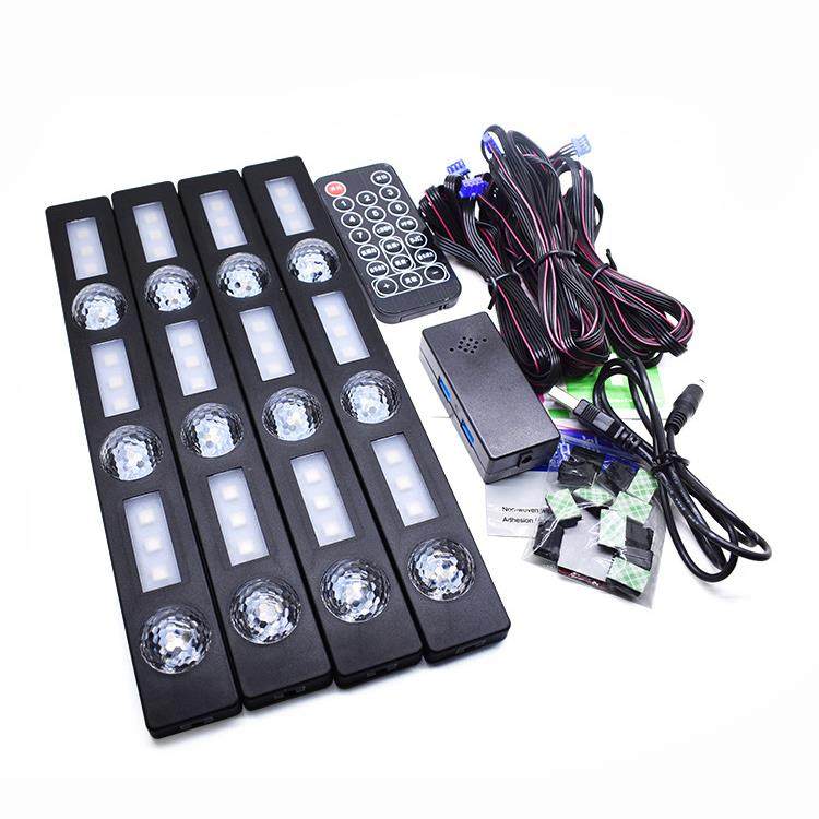 满地星氛围灯车内改装无线汽车脚底气氛灯车载声控音乐灯节奏灯