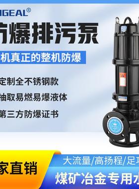 WQB/BWQ防爆潜水排污泵防爆潜污泵1.5千瓦矿用无堵塞防爆排污泵