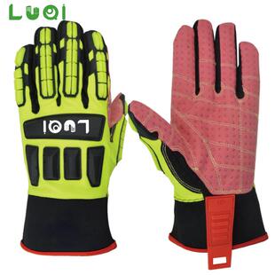 防撞防滑耐磨石油机械点塑油田手套工厂TPROilGasGloves