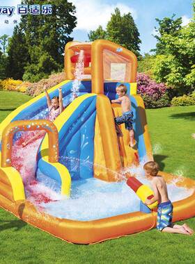 Bestway儿童充气城堡大型蹦蹦跳床滑梯家用小游乐场53301