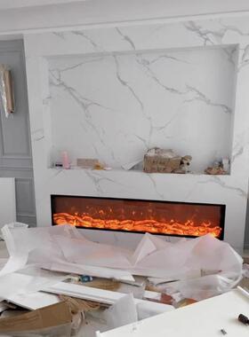 美式壁炉装饰柜黑色电视柜仿真火焰别墅家用取暖器法式装饰壁炉架