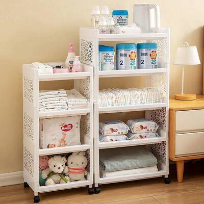 婴hgc10267粉用品置物架小推车落地多层多功能移卧室零儿食奶罐收