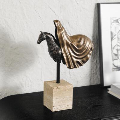 轻奢创G25142马头雕塑摆件装软样意板房玄关客厅家居饰品电视柜摆