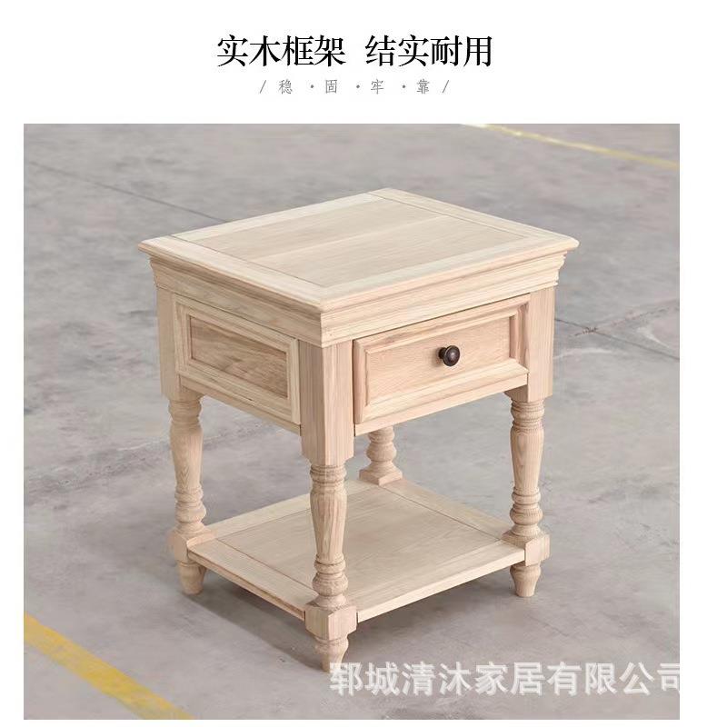 美式橡实木沙发边几卧室床0519边灯具木柜床质头柜红木家居展示整