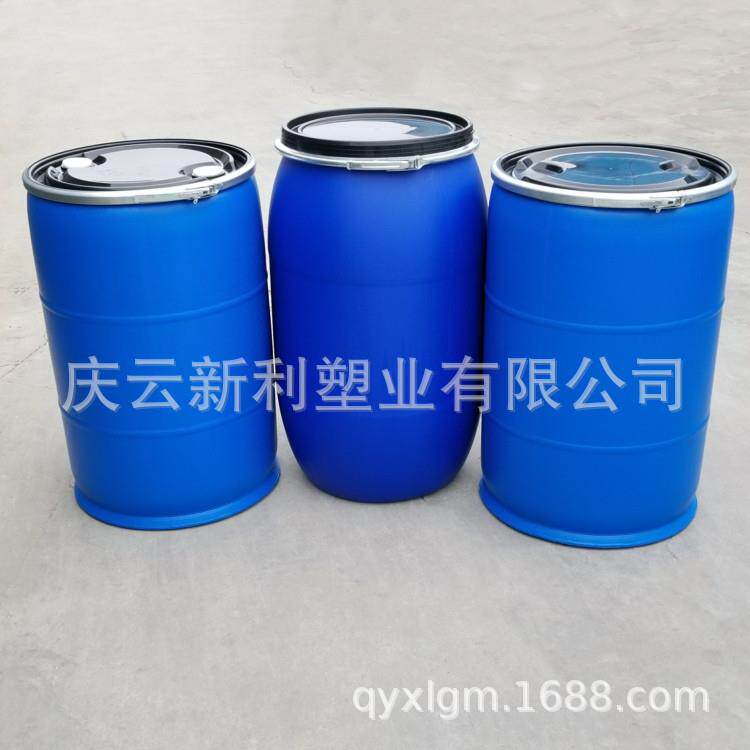 20环0公斤开口料桶IWN大200L塑塑料桶直口桶200升法兰桶双口包箍