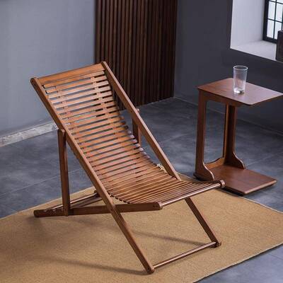 躺椅折叠午休凉椅家用阳台可休懒人遥椅楠竹闲72754靠背逍椅调节