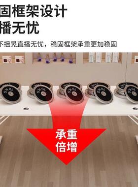 电脑桌升降QGJ动直播桌子卧室移作台主播双人展示工台桌办公桌书