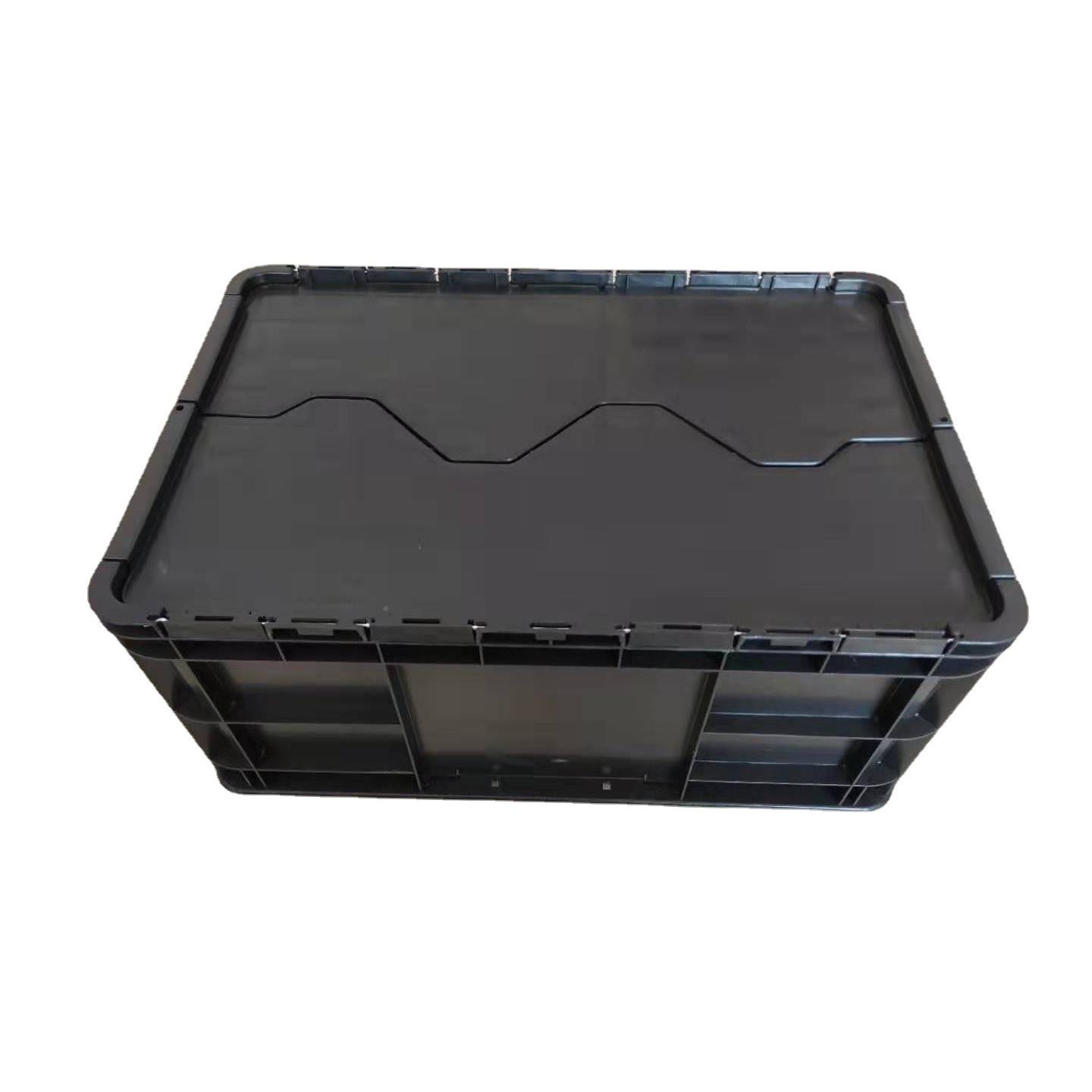 杭力睿料鸿加州厚带盖塑4628周转箱物静流长方形防电物料塑料箱