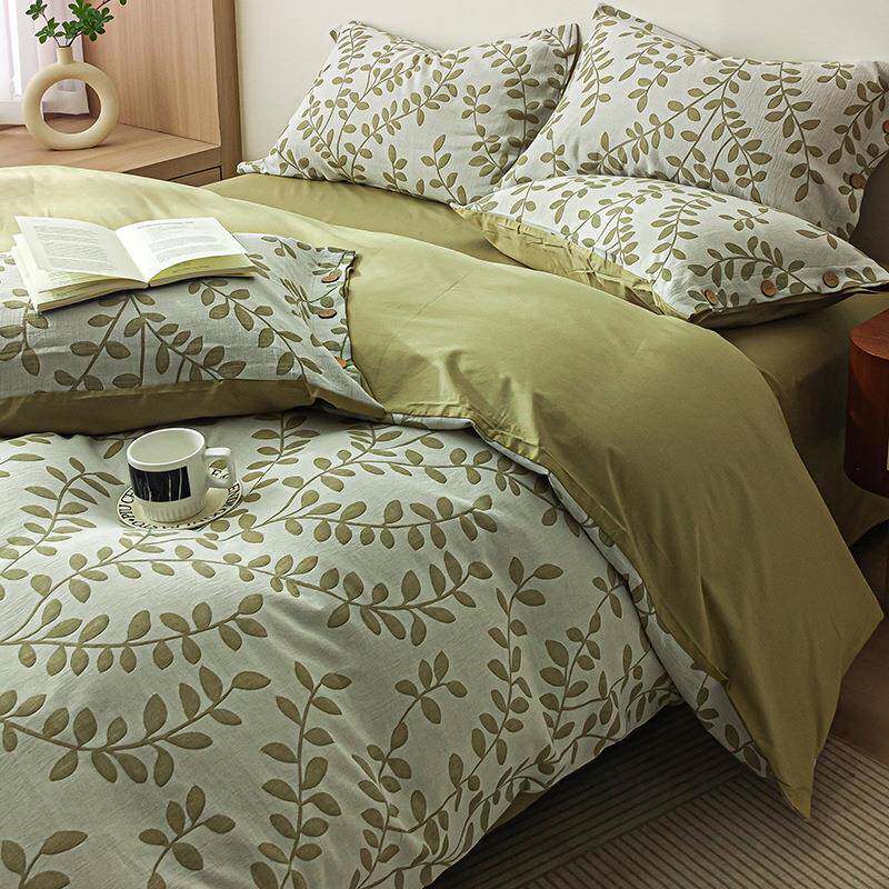 A双层纱纯床棉全棉件套20四2类5新款床上用品冬季HLD加厚被套床单