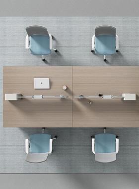 时尚职员办公桌桌68828人位员工桌人位矮柜屏卡风4位办公椅组合