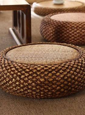 藤编蒲w222222团垫日式榻米坐榻墩坐客厅拜地上加厚实木草编打坐