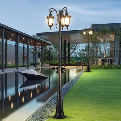 路灯式防FHM水家用小区欧景观灯室外花园草坪e庭户院外ld复古高杆