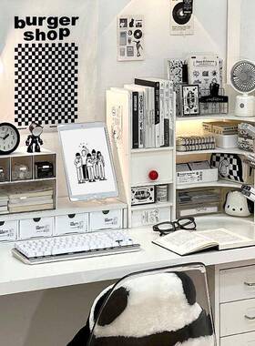 G1上F学生宿舍拐桌面转角置架AKC桌角收纳书架书桌工位办物公桌改