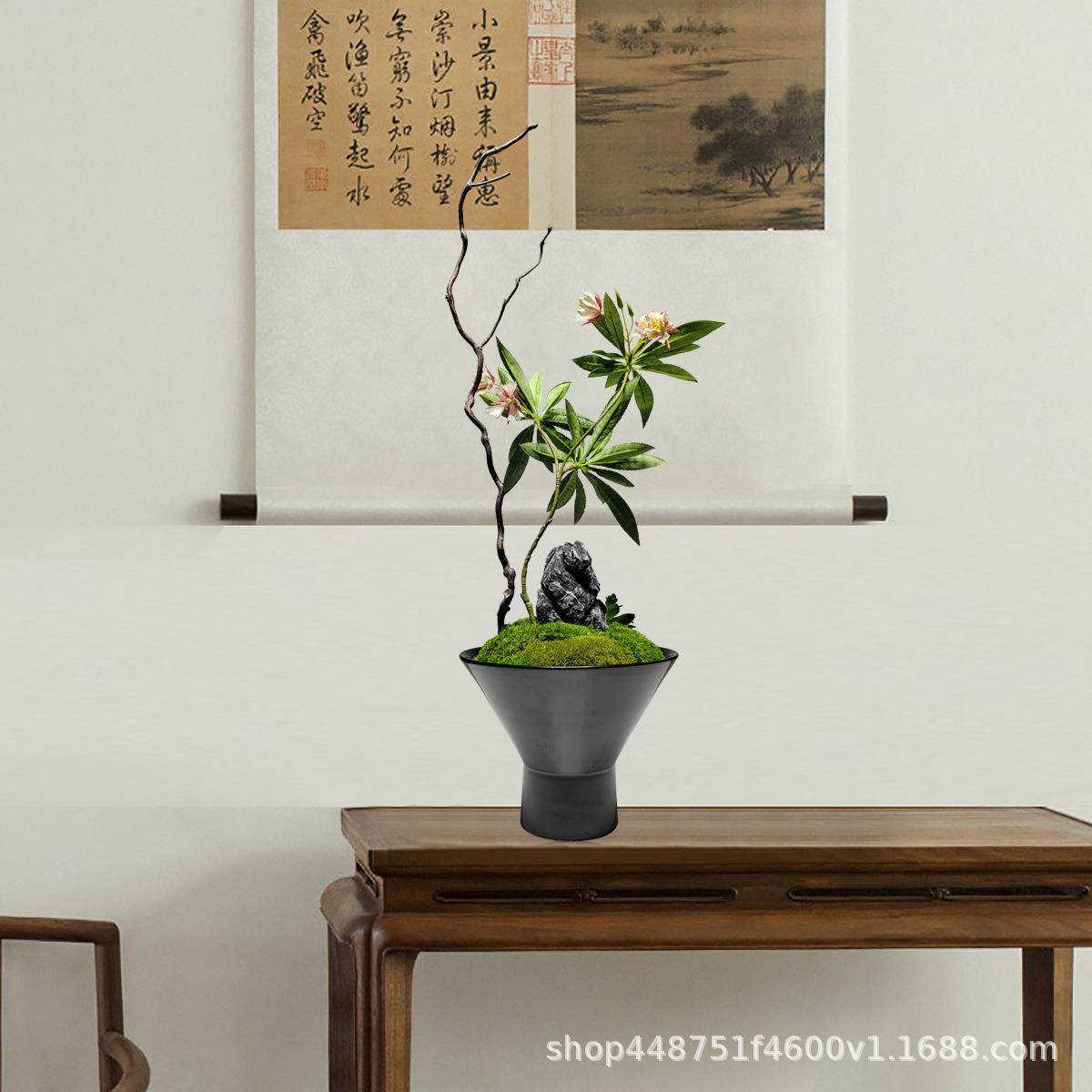 新中厅式餐桌摆花样板房茶假花摆设茶室客室家具桌摆面仿真花EOU