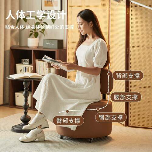 向小凳子家实木矮凳客万YKC厅静用音轮带滑轮皮墩凳新款茶几溜溜