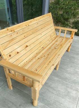 厚实木沙发加床农村理发椅店宾馆会议室等候简柏76790易木凉板床