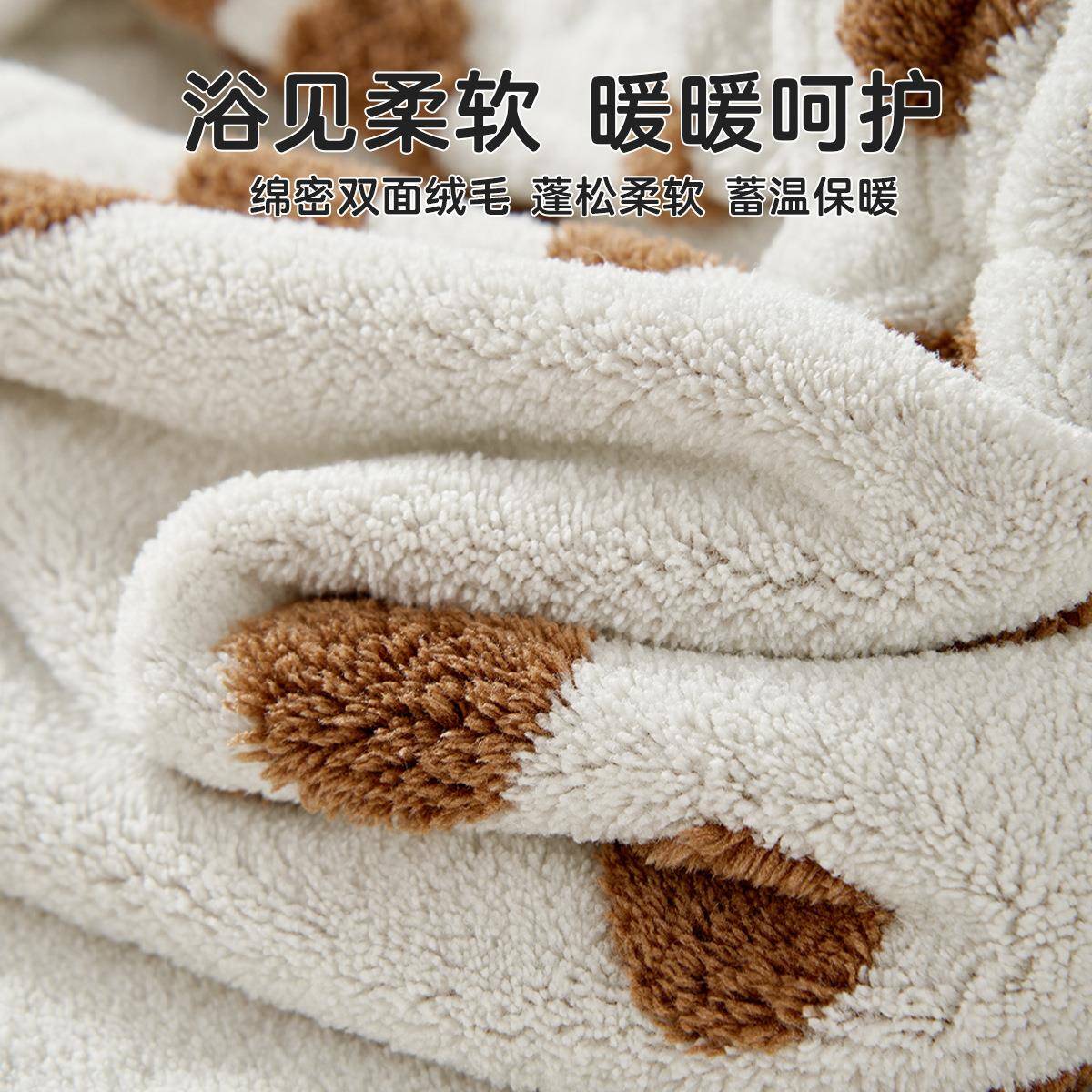 童袍连帽可AMN穿戴式绑带浴巾棉加厚超软儿男女童睡全袍宝速干洗