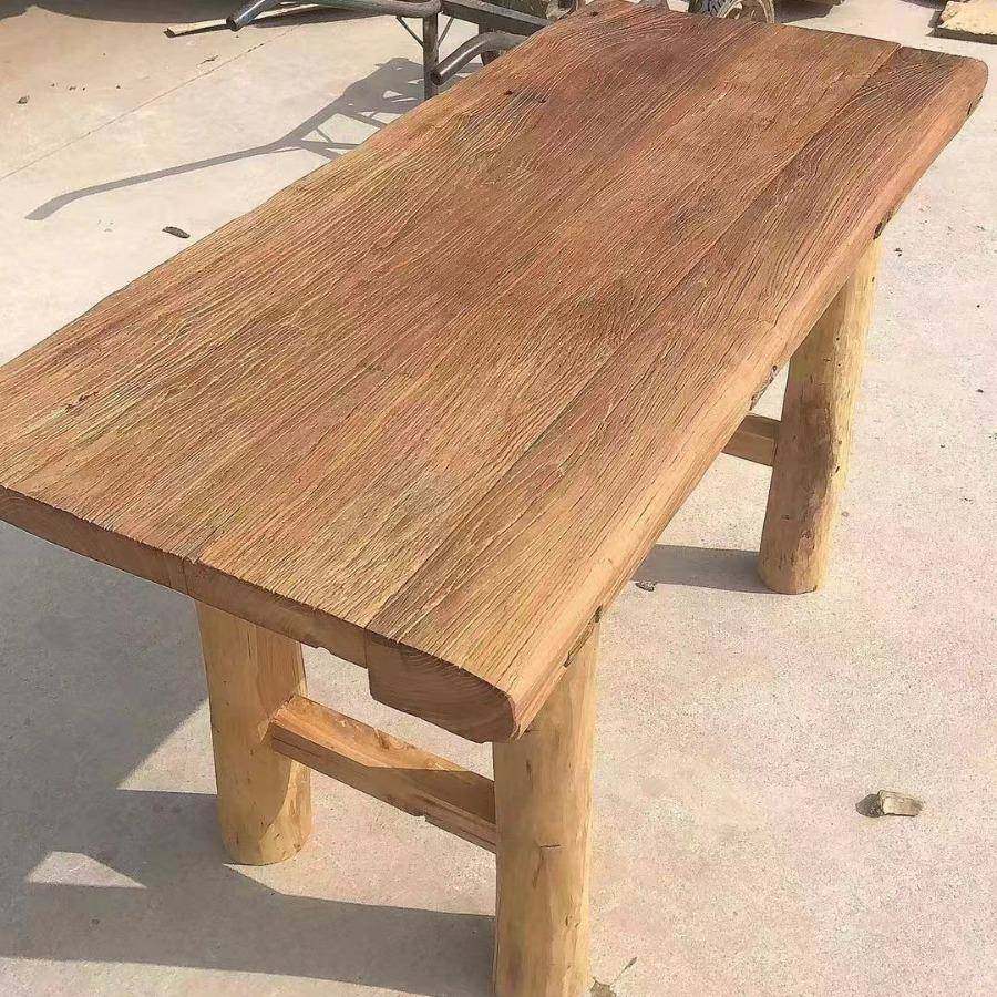 怀-老榆木板茶桌新中式餐桌餐厅复古门餐桌椅组合家用旧桌子,商业/办公家具,餐桌椅系列,淘宝优惠券,粉丝福利购,淘宝优惠卷