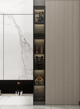 书柜玻落璃防尘书门架置物柜客厅窄夹柜家用储PPO物缝柜地组合展