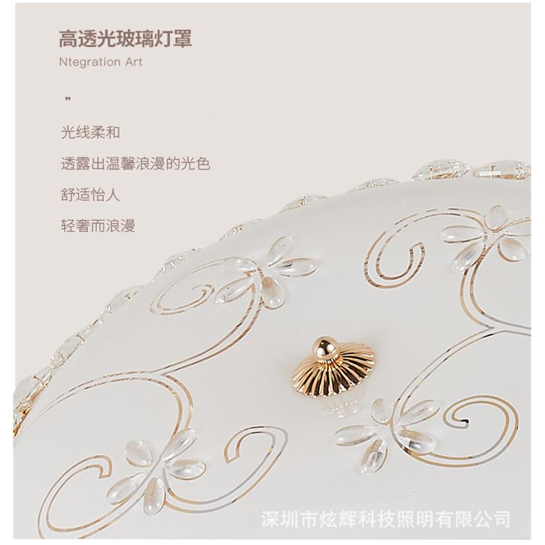 LED吸顶房灯式卧室灯间灯欧简馨约现代圆BJA形水晶灯温浪漫主卧灯