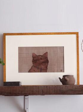 柚木装画框装裱实木国画创书法字画相框M木框挂墙小众意卧室QAW饰