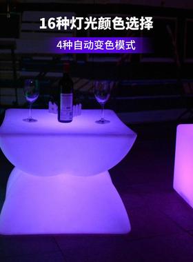 严选LED彩店色发光方SGDa形厢桌子酒吧酒KTV包Prty创意灯光茶几