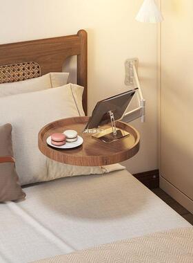 可折叠架床头置物型UUY小子家用卧桌室小圆形床头小边几悬空创意