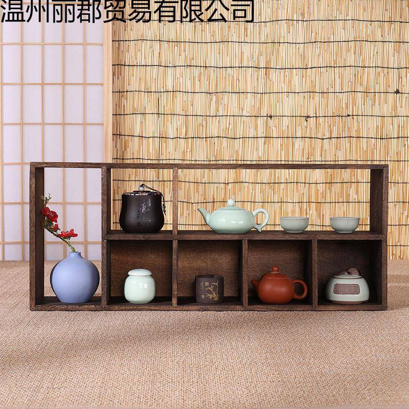 实木RQU茶杯子茶示具架挂架墙博古架多宝阁子摆件架置物架展架梦