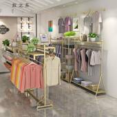 店架陈列架服装 童装 架货架双排店挂 展示架金色岛落中地式 服937装