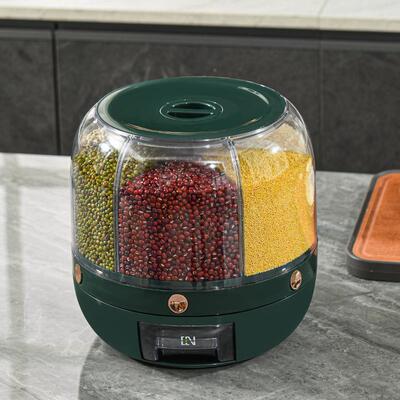 小号ZCK盒旋米转桶家用防虫防潮五谷杂粮收纳食分格储存罐品级米