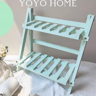 粉色原纳木桌面架置物双宿层可折叠收架梳妆台舍办公桌高F98S66J5