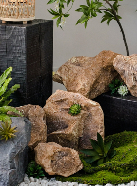 仿真悬浮泡沫假石头室内造景PU景观石道具商场酒店创意装饰摆件