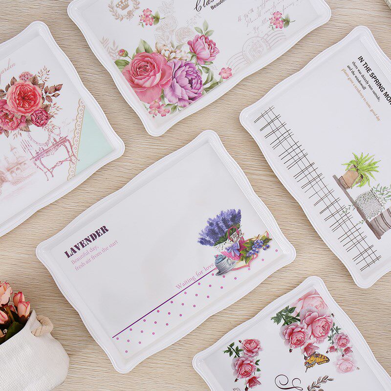 新运隆 欧式长方形托盘家用放水杯的托盘茶盘拖盘水果蛋糕托盘子