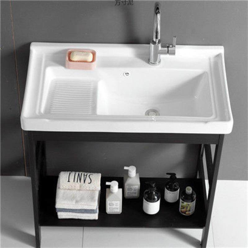 陶瓷洗衣盆不锈钢支架台盆洗衣池带搓板阳台超深洗衣水池脸盆,智能设备,其他智能设备,淘宝优惠券,粉丝福利购,淘宝优惠卷