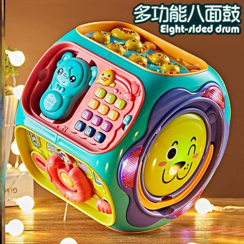 婴幼儿玩具多功能八面体宝宝手拍鼓益智早教婴幼多面体音乐玩具
