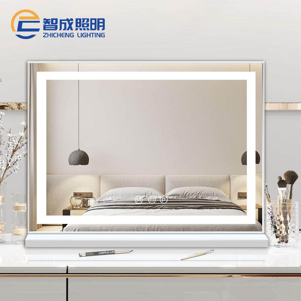 好莱坞台式化妆镜轻奢led镜高级带灯镜智能补光桌面梳妆镜子定制