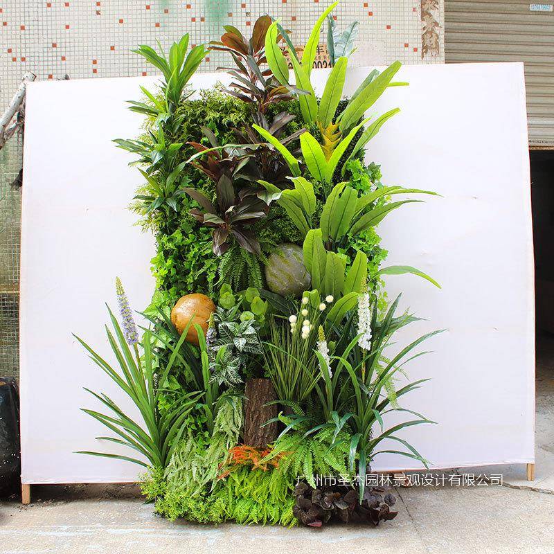 仿真植物墙绿植墙室内外绿化装饰假植物洋葱草米兰草人造植物墙