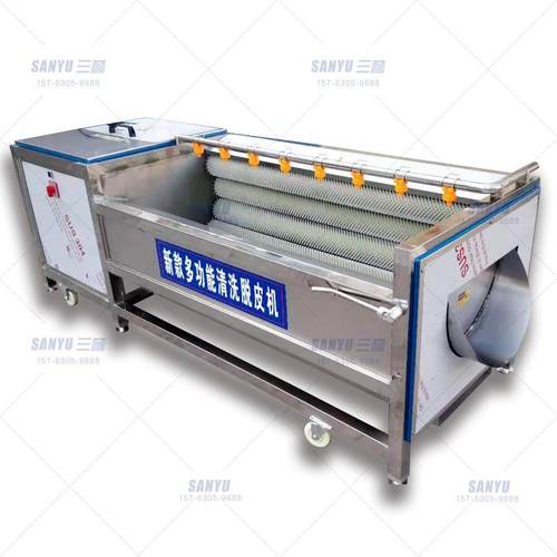 工业用紫薯清洗机大型紫薯木薯清洗机人参红薯毛刷清洗设备