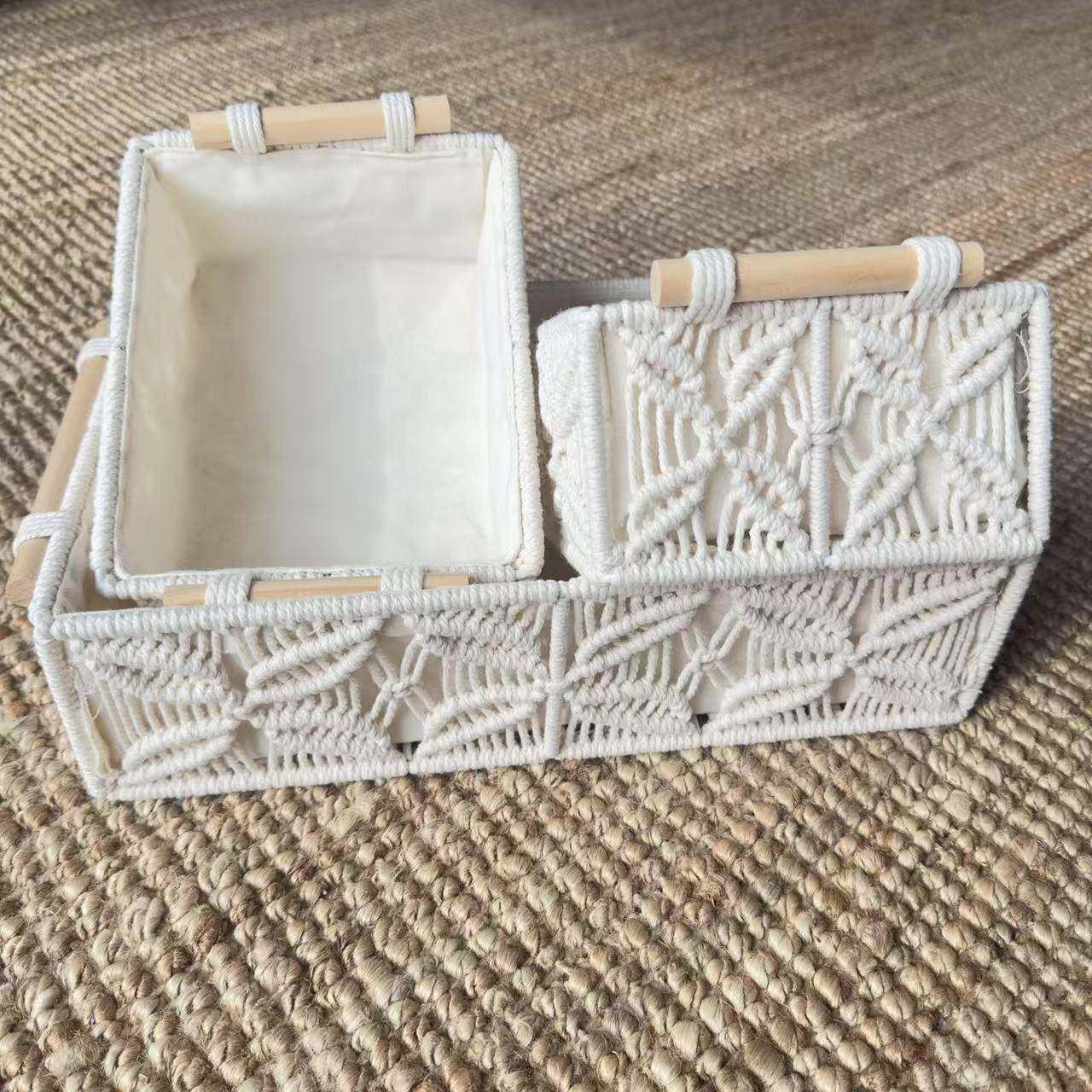 手工编织收纳筐装饰棉绳编织收纳篮物品收纳盒多功能置物篮,家装灯饰光源,其它灯具灯饰,淘宝优惠券,粉丝福利购,淘宝优惠卷