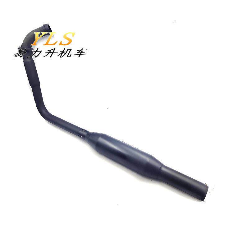适用轻骑大脚怪改装左排不锈钢排气管游侠黑7电喷左侧黑色消声器