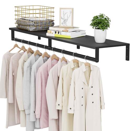 扬昇工艺酒店服装店家用卧室衣服上墙侧挂含板组合展示架衣架