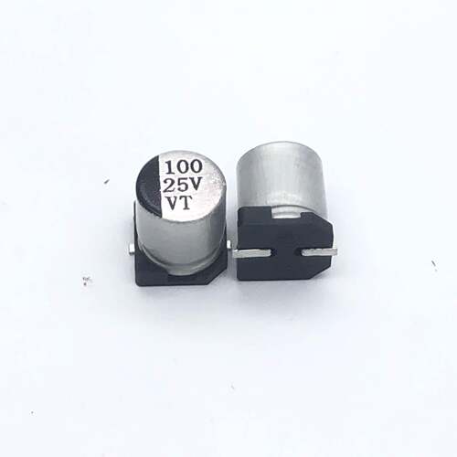 电解电容100UF25V体积6.3*5.4贴片铝电解电容25V100UF