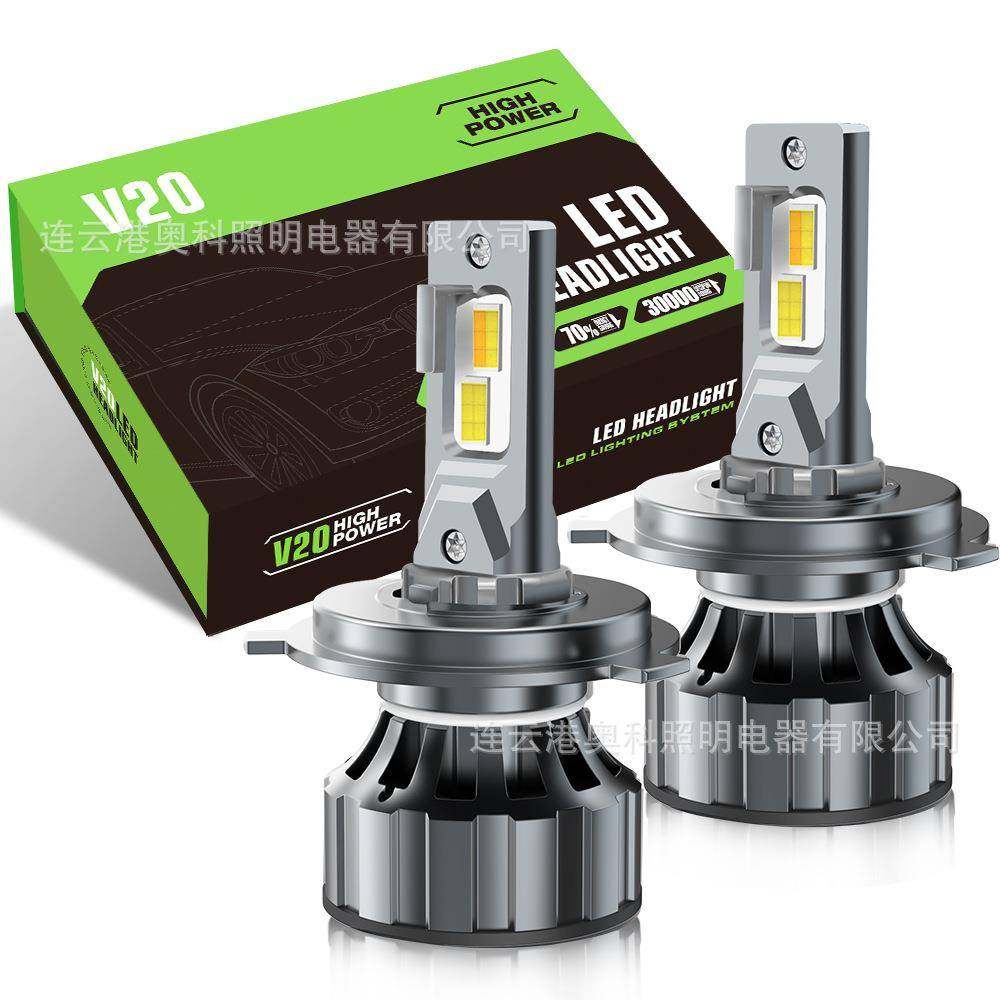 AKEV20S3000K4300K6000K三色温汽车ledh1h4h7h11900590069012大灯