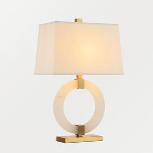 餐桌主卧大堂吧台床头装饰后现代创意天然云石园区形样板房台灯