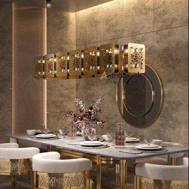 不锈钢客厅吊灯设计师后现代风格别墅复式楼现代简约大气轻奢灯具