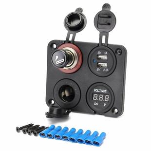 热销12 多功能组合双点烟器车充3.1A电压数显 24V汽车游艇改装