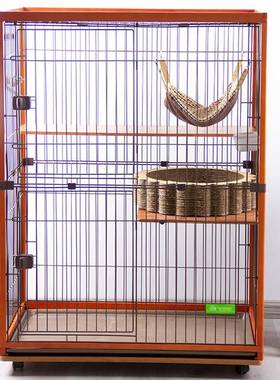 创逸CWP榉木系列实木三层猫别墅木头两层猫笼子二层猫舍可隔断笼