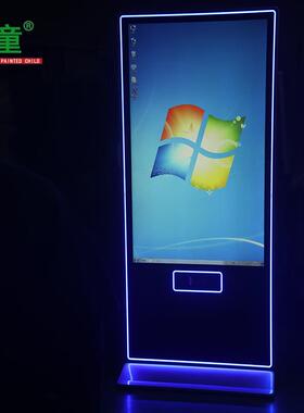 32寸LED彩灯壁挂广告机43/55寸带灯立式广告机新款发光安卓一体机